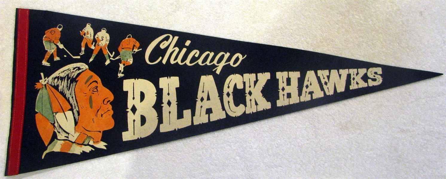 60's CHICAGO BLACK HAWKS PENNANT