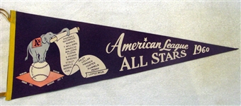 1960 ALL-STAR GAME "AMERICAN LEAGUE" PENNANT