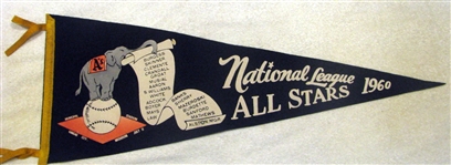 1960 ALL-STAR GAME "NATIONAL LEAGUE" PENNANT