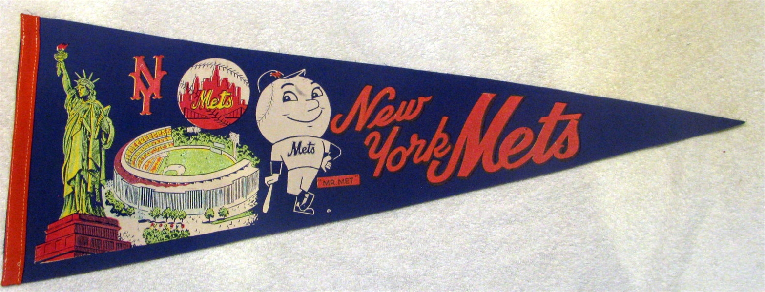 60's NEW YORK METS PENNANT w/STATUE OF LIBERTY