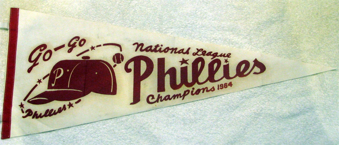 1964 PHILADELPHIA PHILLIES N.L. CHAMPIONS PHANTOM PENNANT