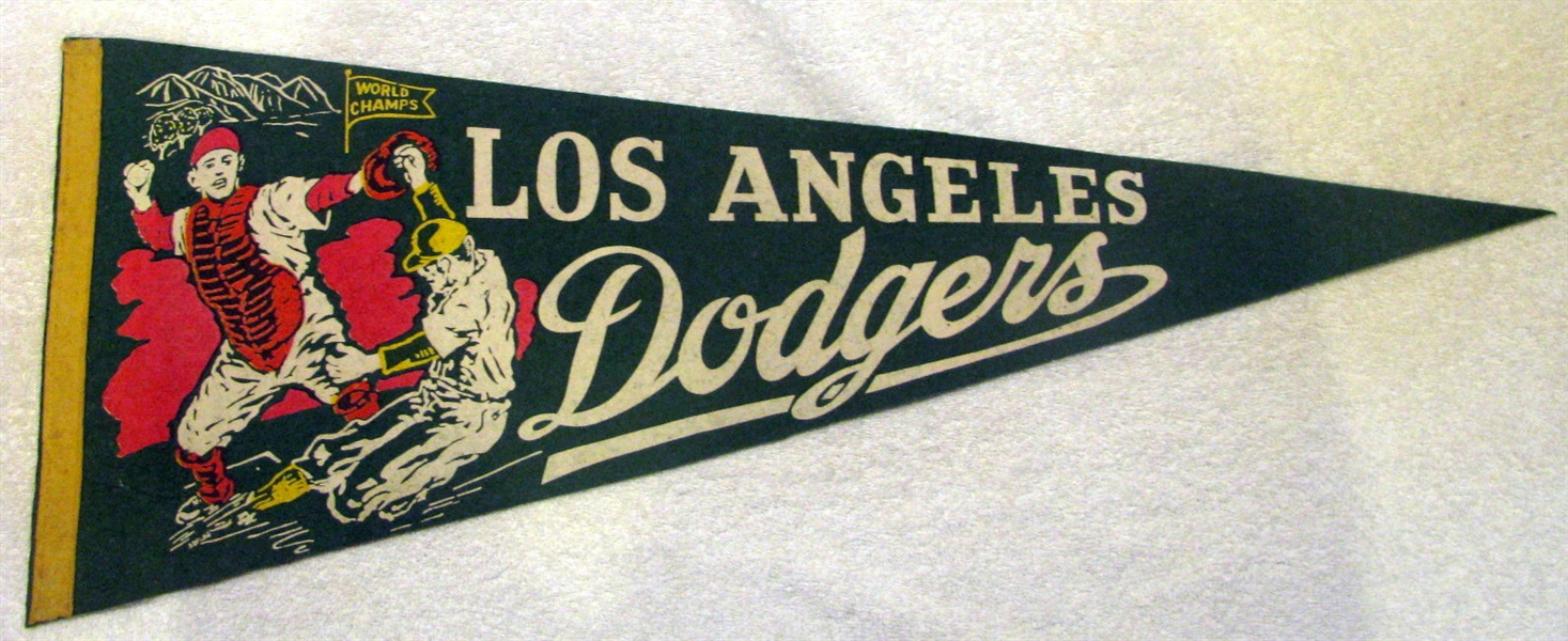 60's LOS ANGELES DODGERS WORLD CHAMPS PENNANT