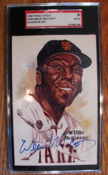 WILLIE MCCOVEY SIGNED PEREZ STEELE CARD - SGC SLABBED & AUTHENTICATED