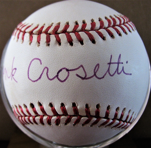  FRANK CROSETTI SIGNED BASEBALL w/SGC COA