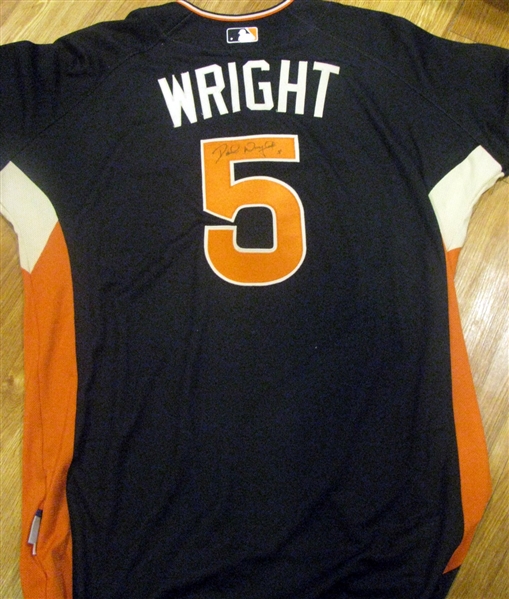 2007 DAVID WRIGHT SIGNED HOME RUN DERBY JERSEY w/JSA LOA