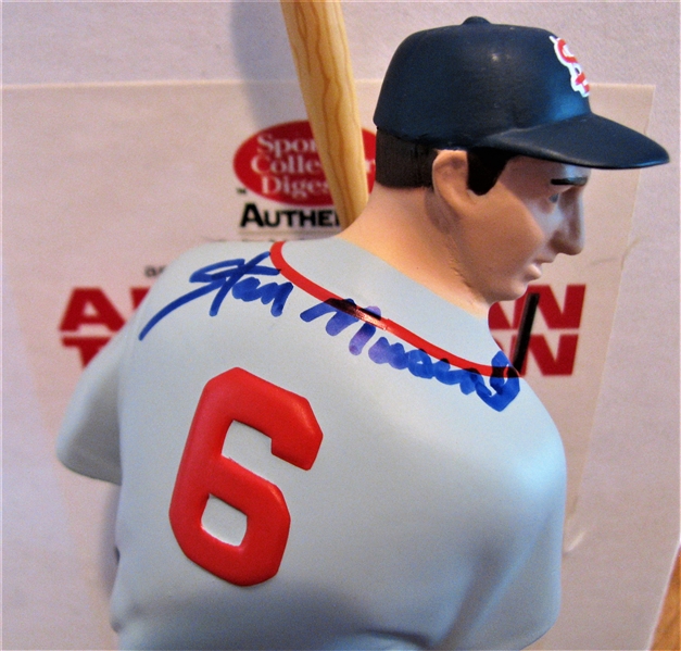 STAN MUSIAL SIGNED SCD HARTLAND STATUE w SIGNED MUSIAL LOA