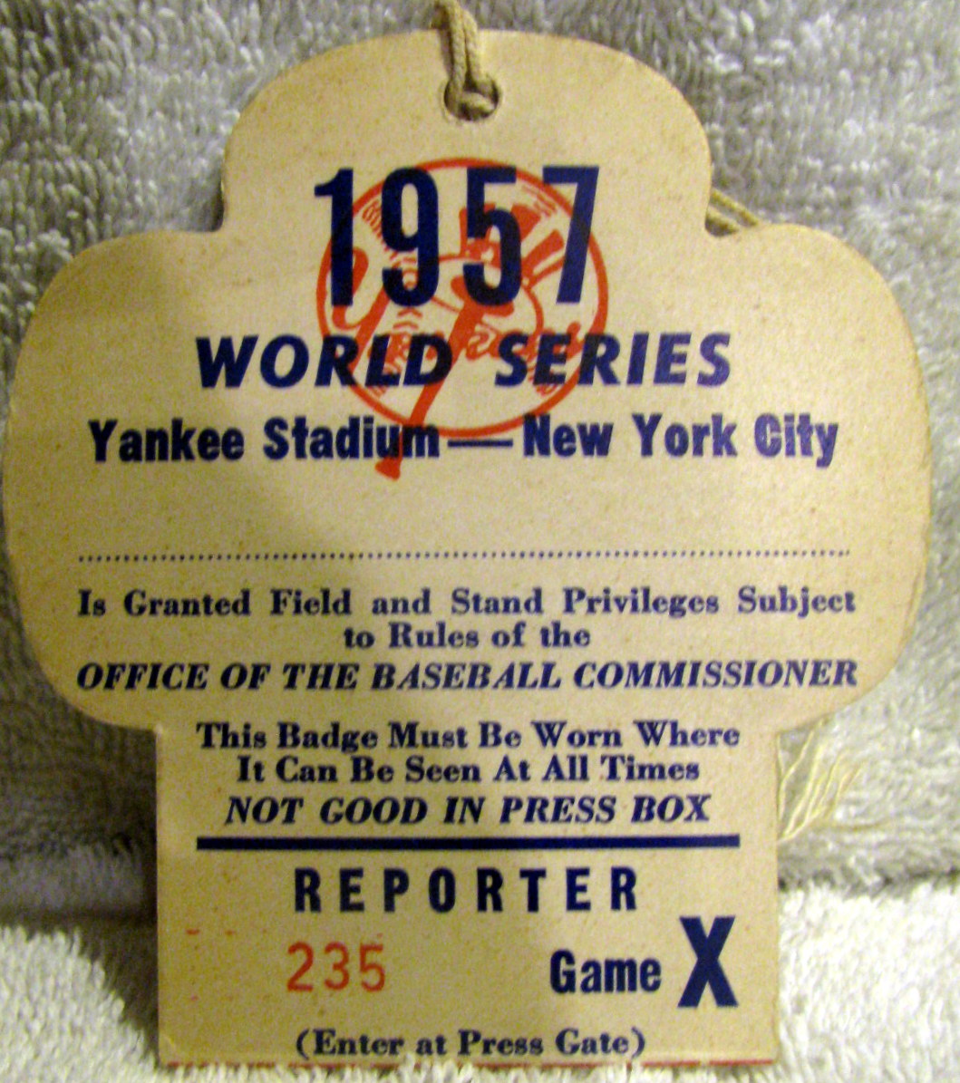 Lot Detail - 1957 NEW YORK YANKEES WORLD SERIES PRESS PASS