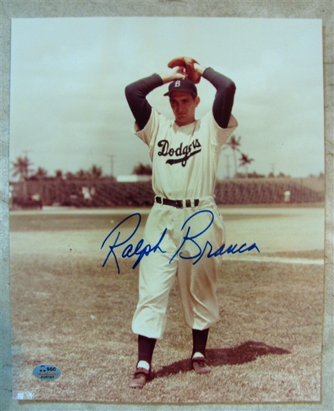 RALPH BRANCA BROOKLYN DODGERS SIGNED PHOTO w/ SGC COA