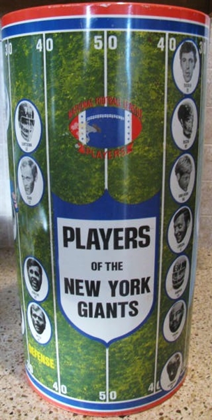 1971 NEW YORK GIANTS PLAYERS TRASH CAN