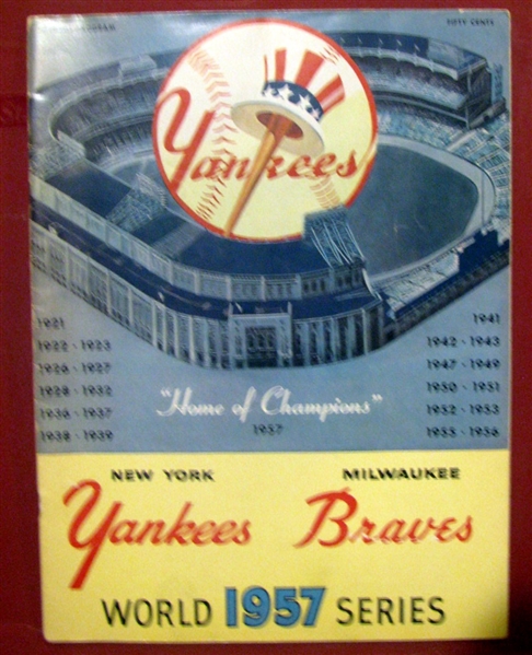 1957 WORLD SERIES PROGRAM - YANKEES vs BRAVES