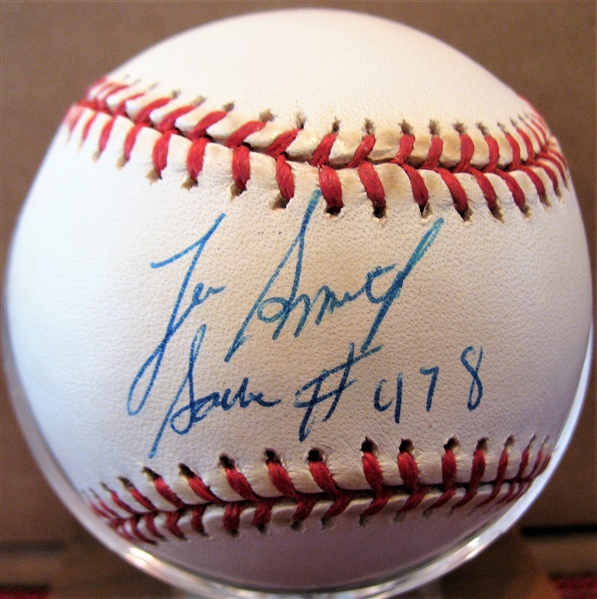 LEE SMITH SAVE #478 SIGNED BASEBALL w/CAS COA