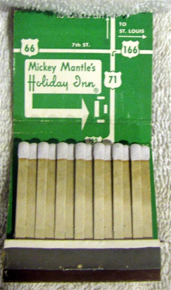 50's MICKEY MANTLE HOLIDAY INN MATCHBOOK - HARDER TO FIND VERSION