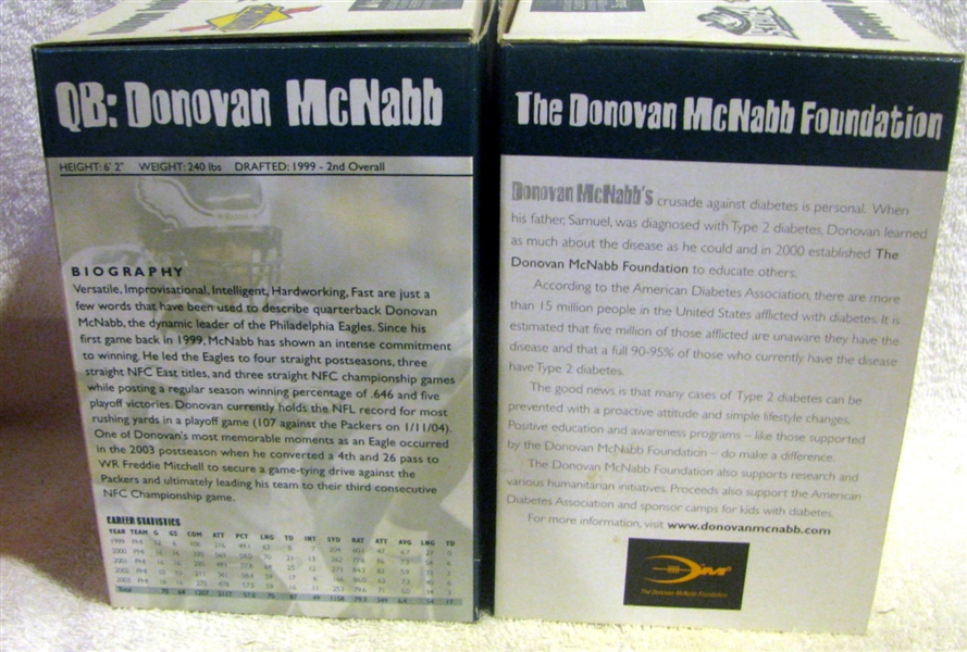 DONAVAN McNABB PHILADELPHIA EAGLES  BOBBLE HEADS - 2 - WITH BOXES