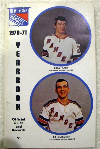 1970-71 NEW YORK RANGERS YEARBOOK