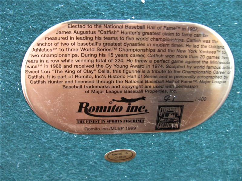 JIM CATFISH HUNTER ROMITO STATUE w/BOX 