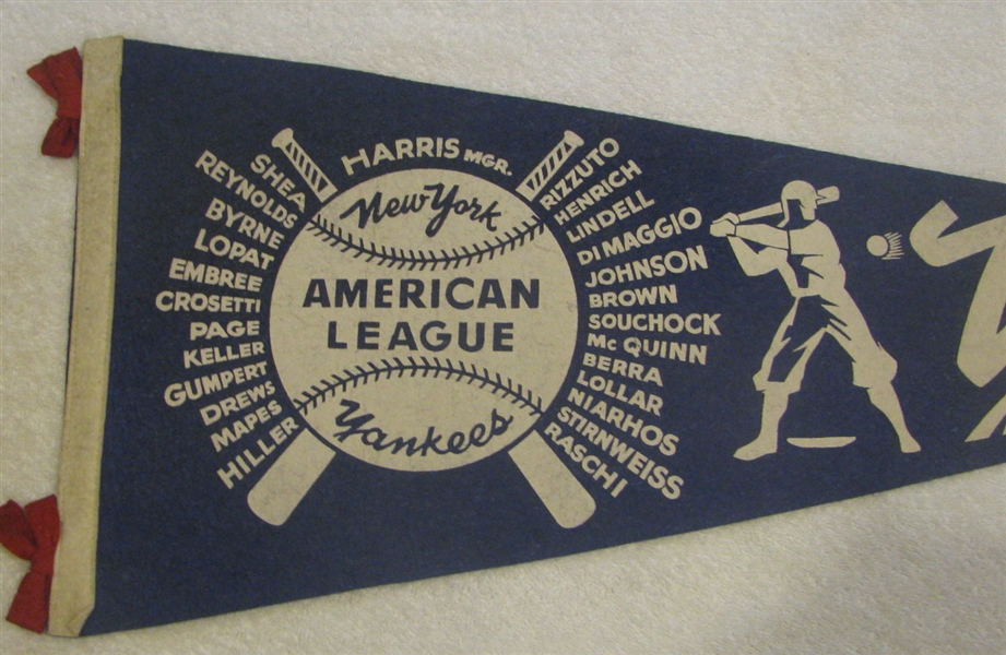 1947 NEW YORK YANKEES WORLD SERIES PENNANT - RARE!