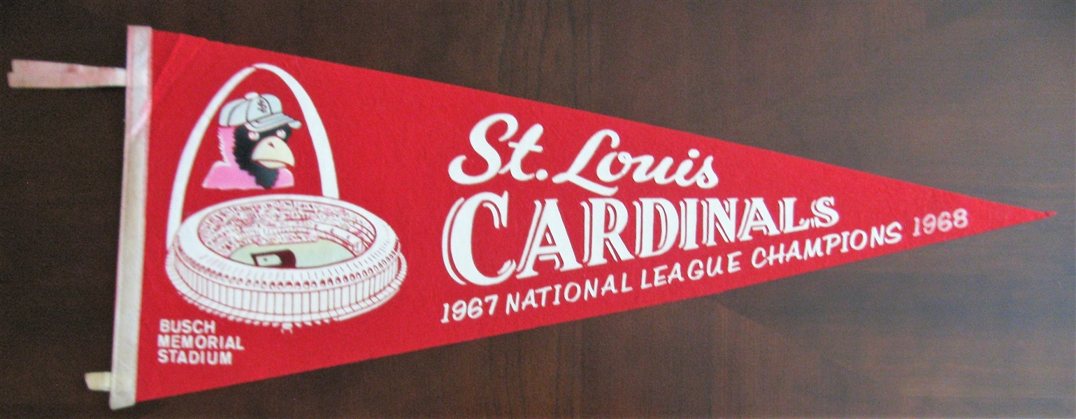 1967 & 68 ST LOUIS CARDINALS NATIONAL LEAGUE CHAMPIONS FULL SIZE PENNANT