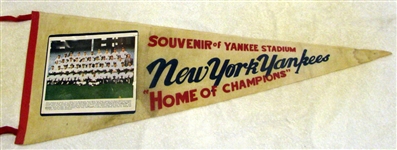 1962 NEW YORK YANKEES "PHOTO" PENNANT- CHAMPIONS