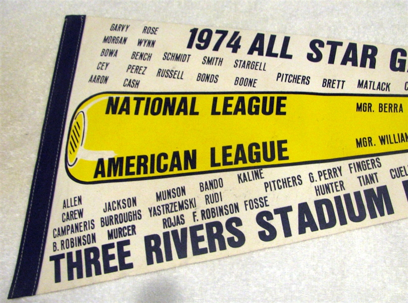 1974 ALL-STAR GAME PENNANT @ PITTSBURGH