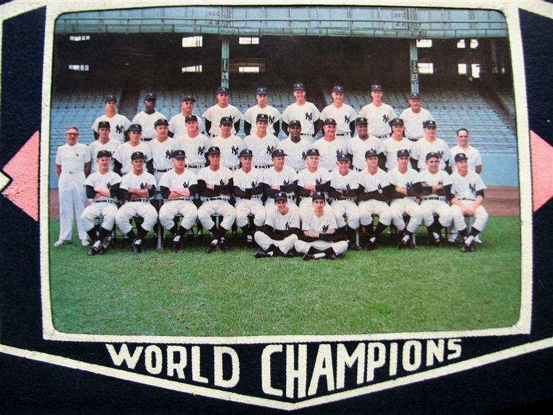 1962 NY YANKS WORLD CHAMPIONS TEAM PICTURE PENNANT