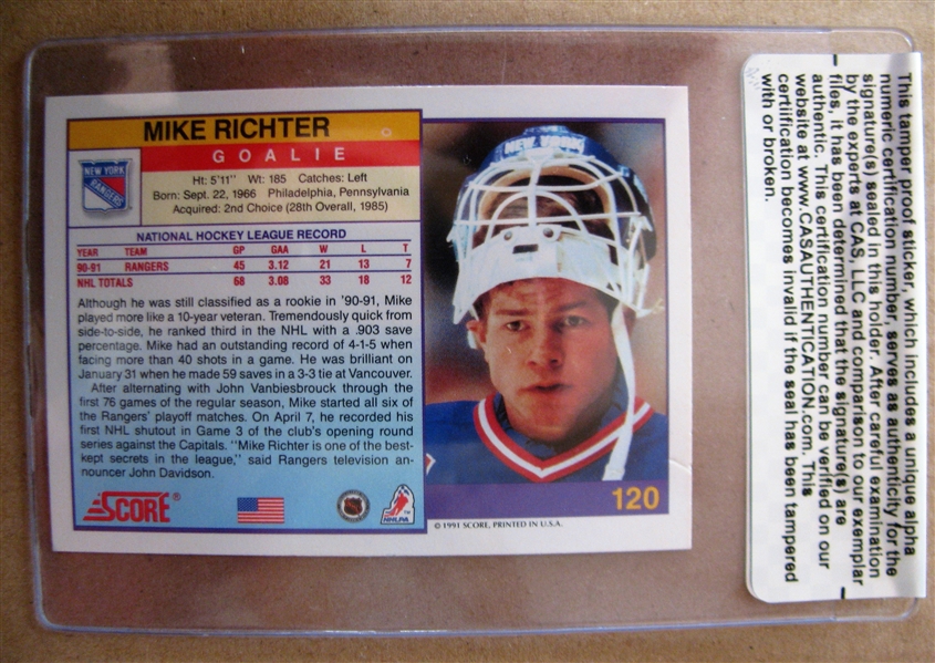 MIKE RICHTER SIGNED HOCKEY CARD /CAS AUTHENTICATED 