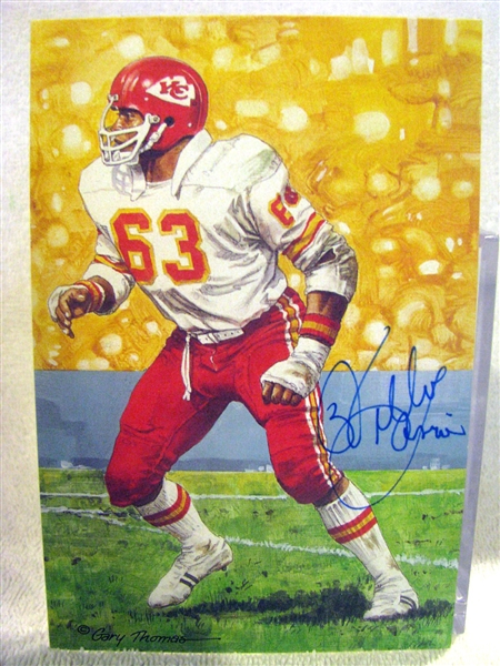 1993 WILLIE LANIER SIGNED GOAL LINE ART CARD w/CAS COA