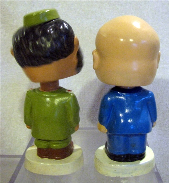 60's CASTRO &  KHRUSHCHEV KISSING PAIR BOBBING HEADS