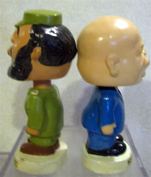 60's CASTRO &  KHRUSHCHEV KISSING PAIR BOBBING HEADS