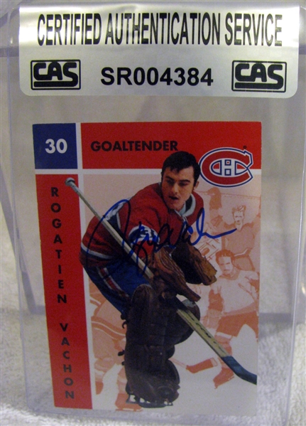 ROGATIEN VACHON SIGNED HOCKEY CARD w/CAS