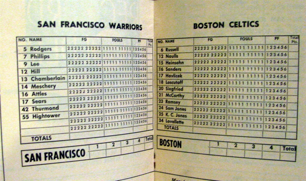 1963-64 NBA FINALS PROGRAM - CELTICS vs WARRIORS