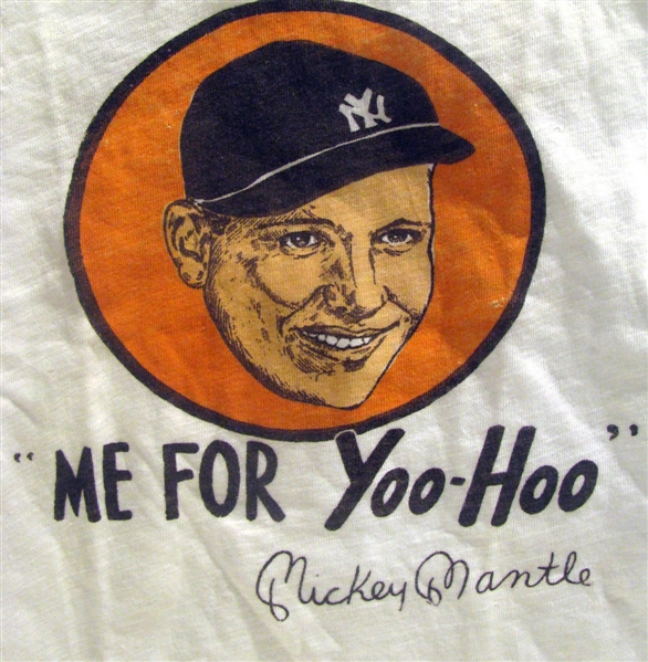 60's MICKEY MANTLE YOO-HOO T-SHIRT- SUPER RARE!