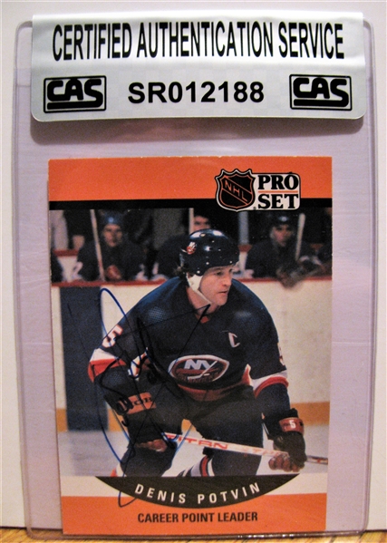 DENIS POTVIN SIGNED HOCKEY CARD /CAS AUTHENTICATED