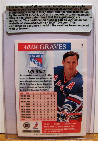 ADAM GRAVES SIGNED HOCKEY CARD /CAS AUTHENTICATED