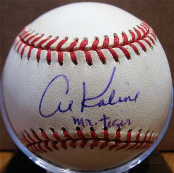 AL KALINE MR. TIGER SIGNED BASEBALL w/CAS COA