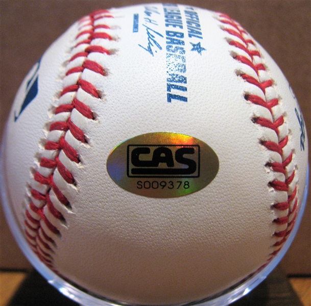 JOE TORRE SIGNED BASEBALL w/CAS COA