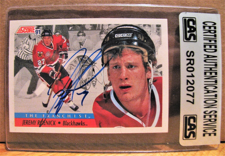 JEREMY ROENICK SIGNED HOCKEY CARD /CAS AUTHENTICATED