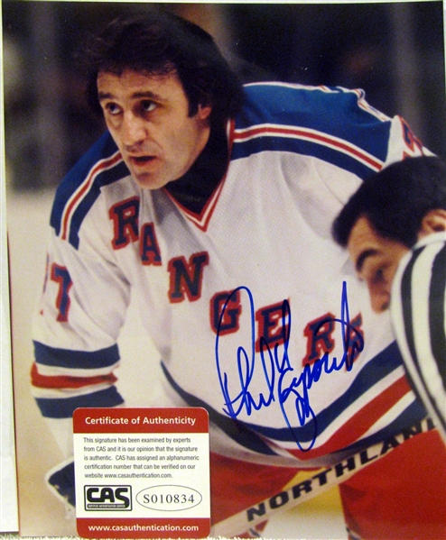 PHIL ESPOSITO SIGNED 8 X 10 PHOTO w/CAS COA