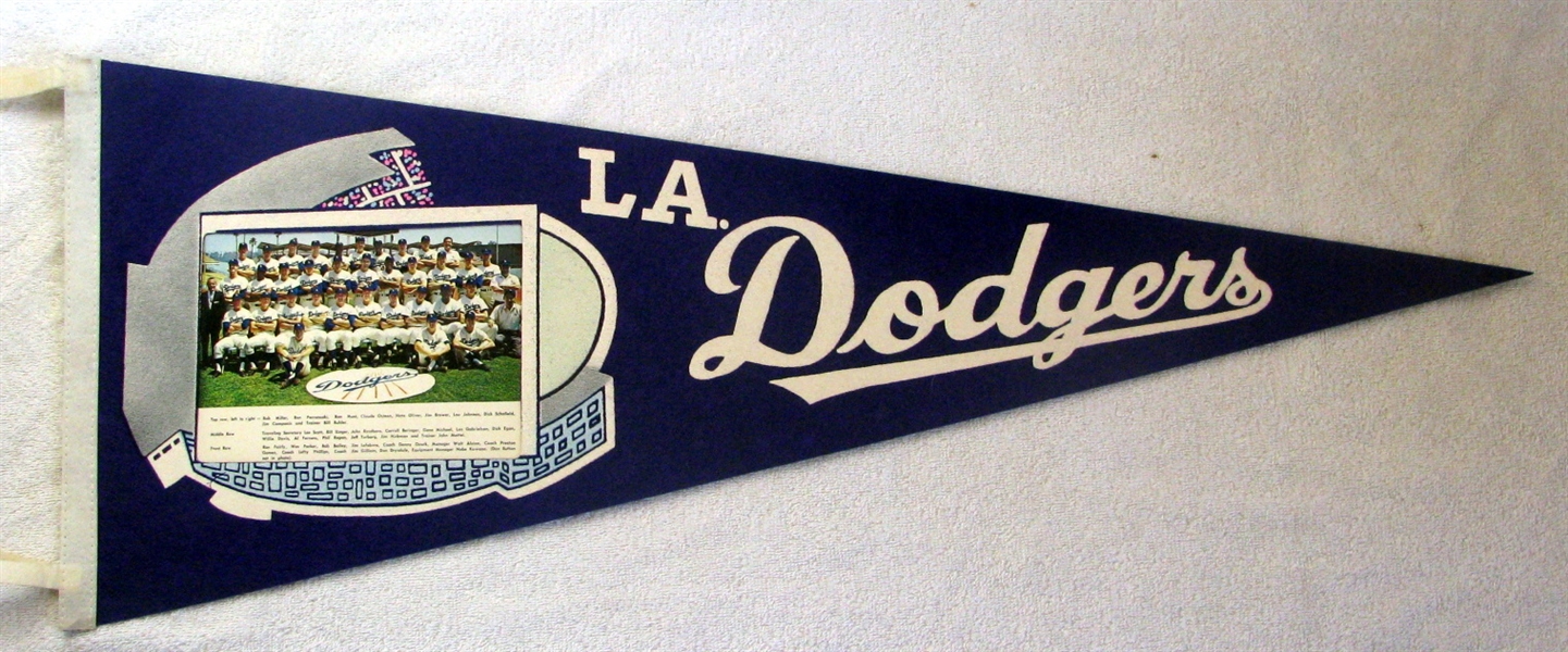 1967 LOS ANGLES DODGERS PHOTO PENNANT
