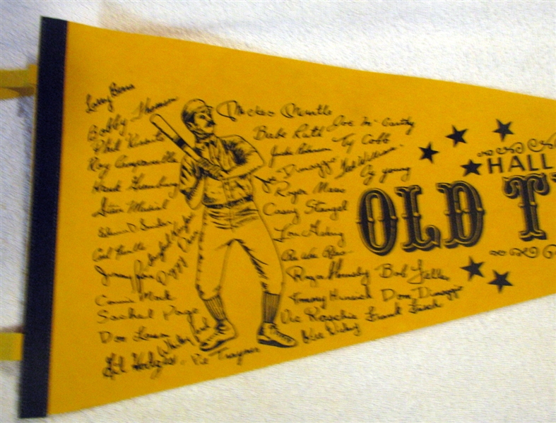 VINTAGE HALL OF FAME OLD TIMER'S  PENNANT w/PLAYER NAMES