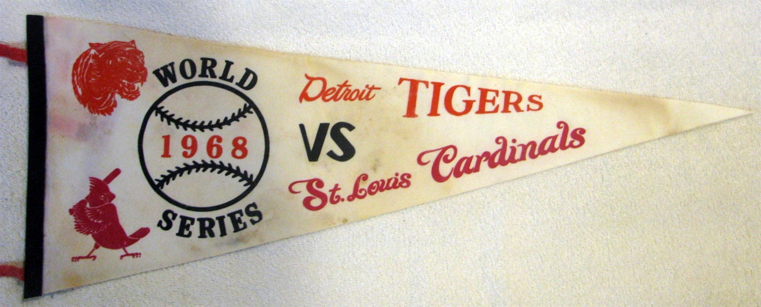 1968 WORLD SERIES PENNANT -DETROIT TIGERS vs ST. LOUIS CARDINALS 