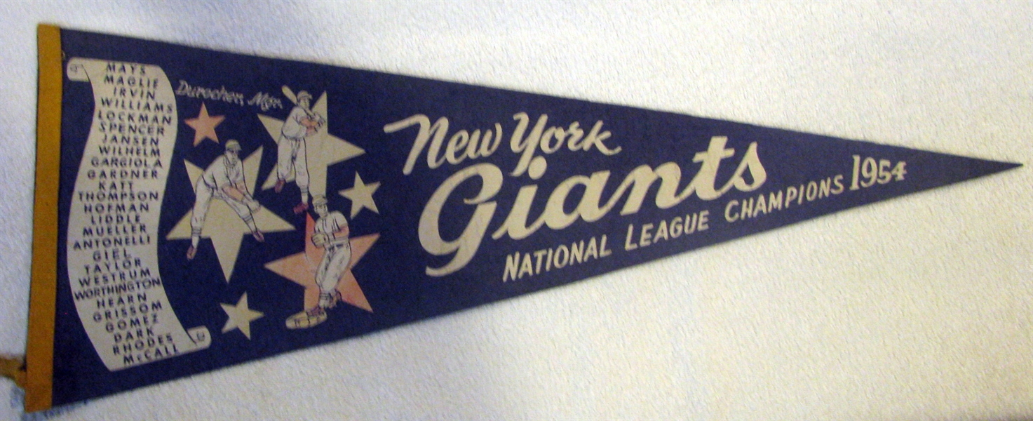 1954 NEW YORK GIANTS NATIONAL LEAGUE CHAMPIONS PENNANT