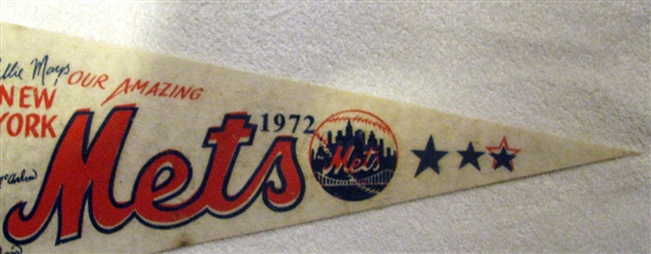 1972 NEW YORK METS PENNANT w/PLAYERS NAMES