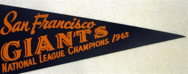 1965 SAN FRANCISCO GIANTS N.L. CHAMPIONS PHANTOM PENNANT