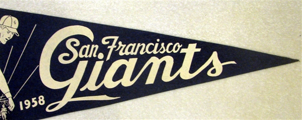1958 SAN FRANCISCO GIANTS PENNANT - 1st YEAR IN S.F.