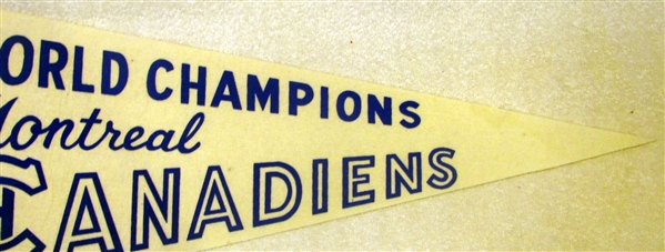 VINTAGE MONTREAL CANADIENS WORLD CHAMPIONS PENNANT
