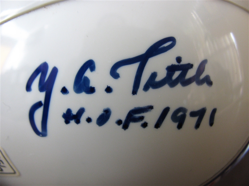 Y.A. TITTLE HOF 1971 SIGNED FOOTBALL mini HELMET w/CAS COA