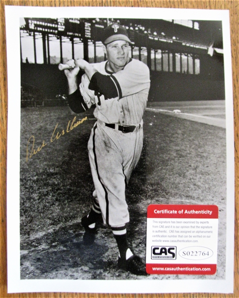 RICHIE ASHBURN SIGNED PHOTO /CAS AUTHENTICATED