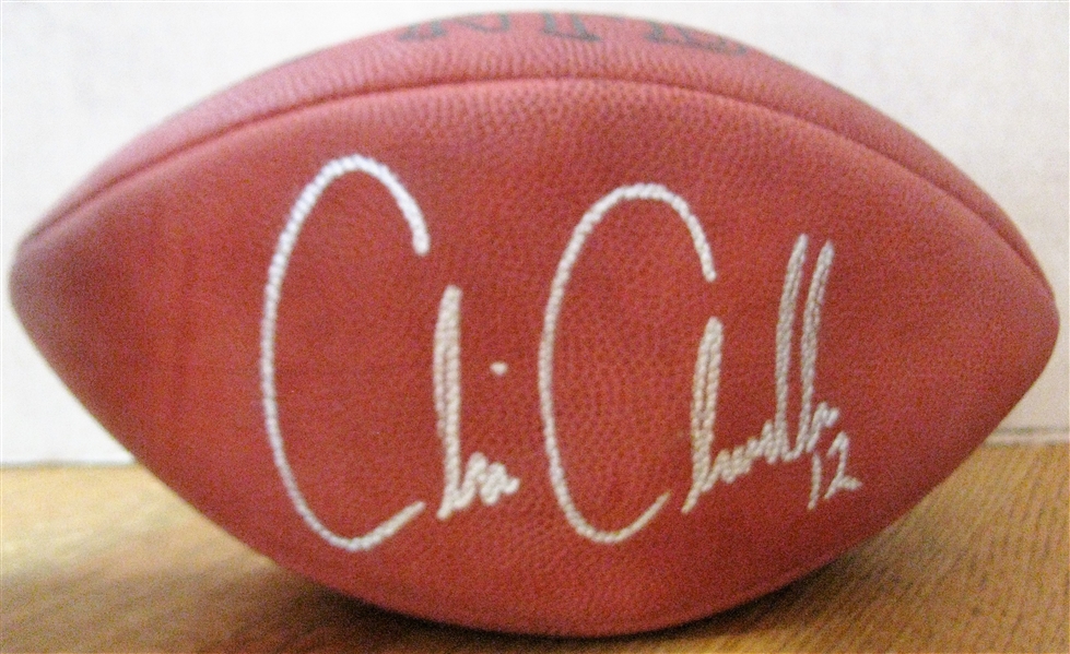 CHRIS CHANDLER #12 SIGNED FOOTBALL w/ PSA AUTHENTICATION