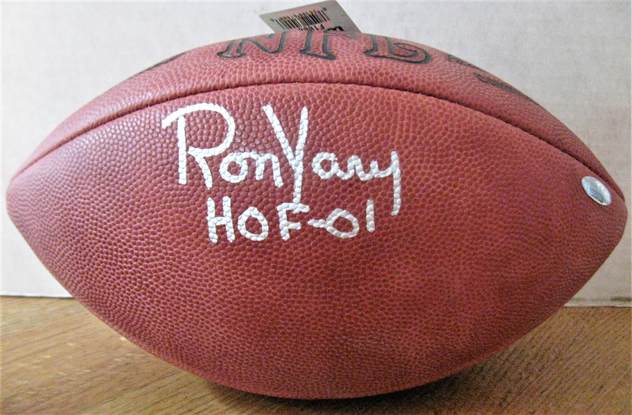 RON YARY HOF 01 SIGNED FOOTBALL w/ TRISTAR AUTHENTICATION