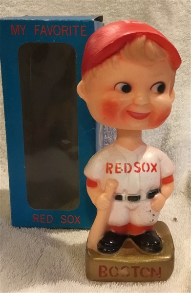 VINTAGE BOSTON RED SOX BOBBING HEAD w/PICTURE BOX